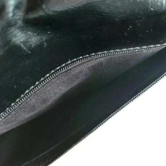 Vintage Gray Faux Leather Clutch Shoulder Bag Convertible 1980s - Picture 9 of 13